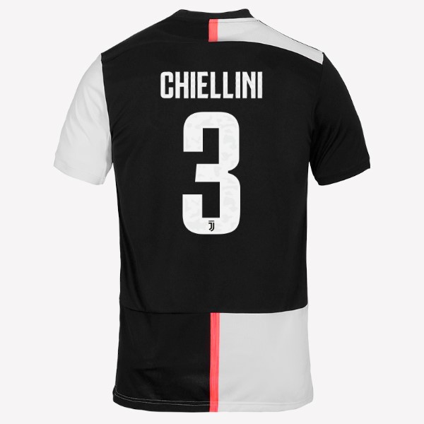 Maillot Football Juventus NO.3 Chiellini Domicile 2019-20 Blanc Noir